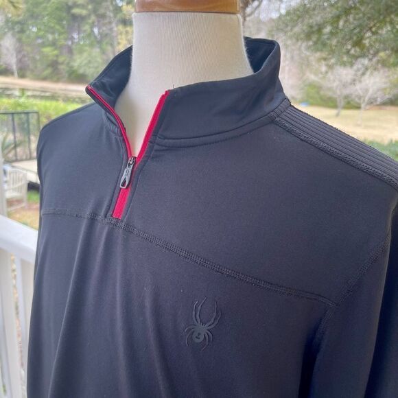 Spyder Active Pro WB Black Performance Pullover. 1/8 zip. Size XL. - Picture 11 of 12